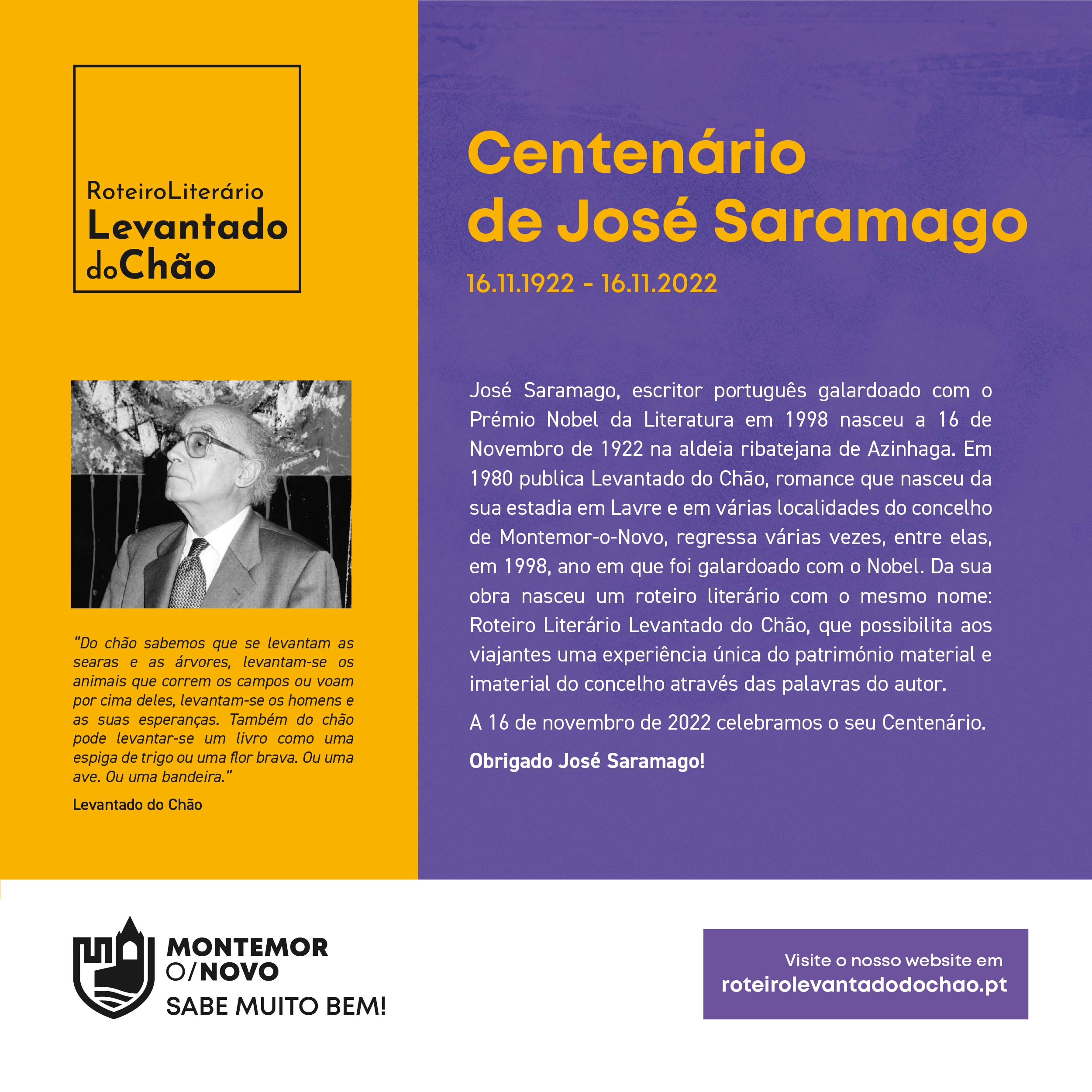 Centenário de José Saramago (16.11.1922 – 16.11.2022)