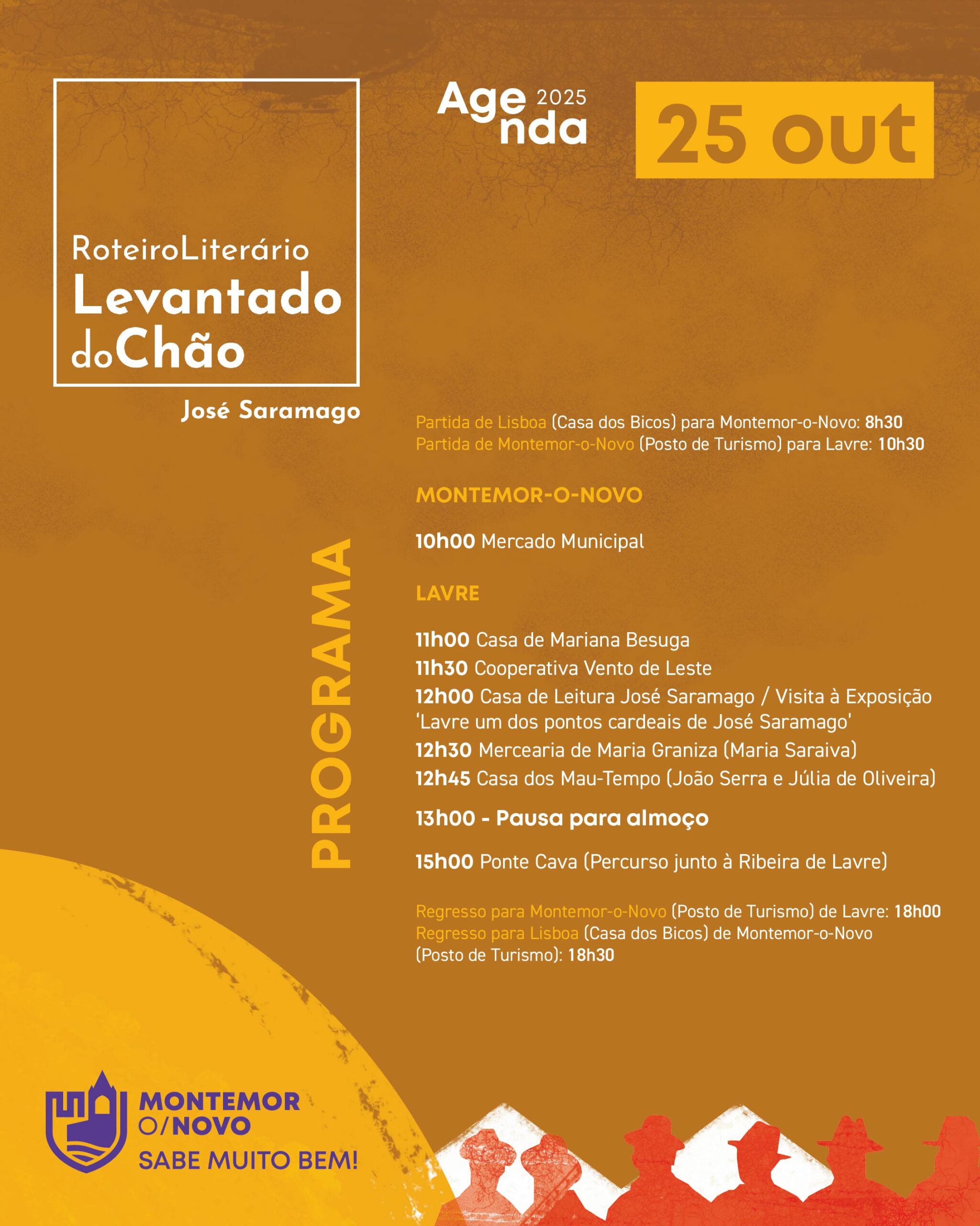 Inscrições: ROTEIRO LITERÁRIO LEVANTADO DO CHÃO | PERCURSO N.º 3 “José Saramago em Monte Lavre”