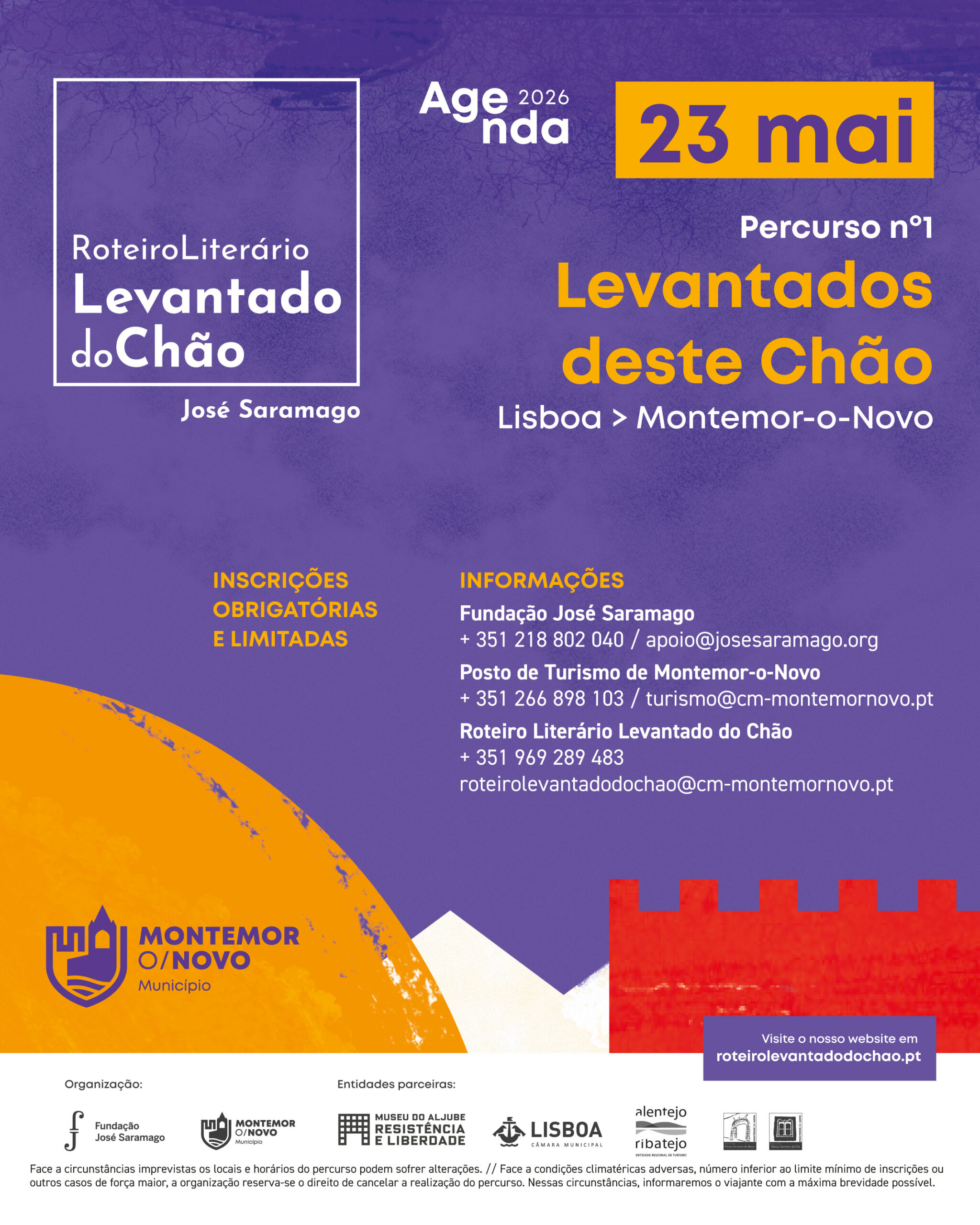 (Português) Inscrições para o Percurso nº 1 do Roteiro Literário Levantado do Chão 2026 – 23 de maio de 2026